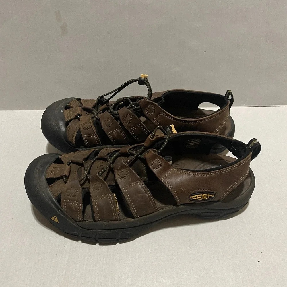 KEEN Newport Leather Sandals Men's 10 Brown Waterproof Hiking Sandals 1001870